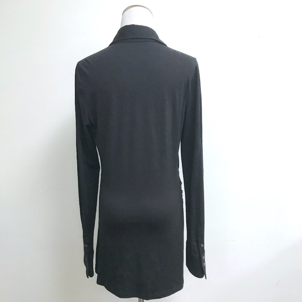 Theory Black Wool Button Up Long Tunic Collared B… - image 5